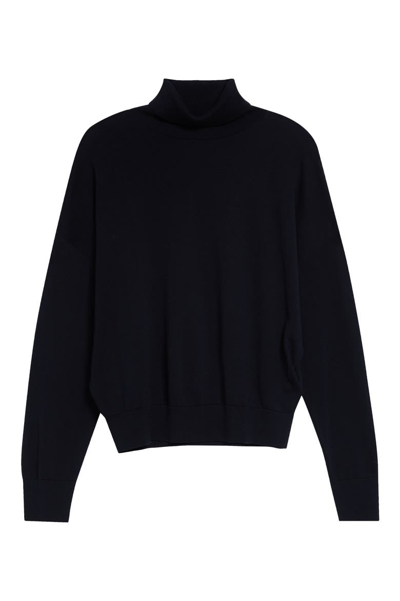 Lyocell Turtleneck Sweater, Alternate, color, BLACK