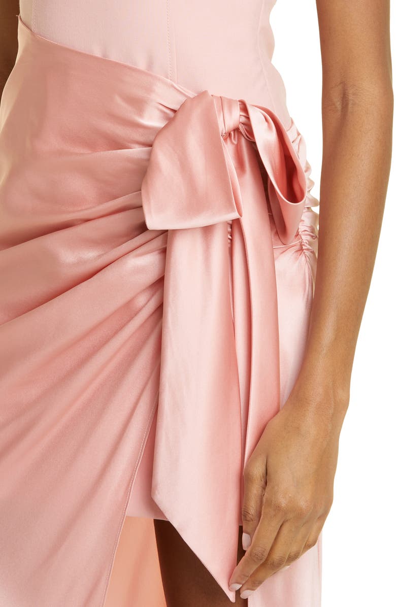 Cinq à Sept Marian Mix Media Side Ruched Gown, Alternate, color, Peony Pink