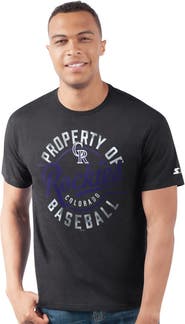 STARTER Men's Starter Black Colorado Rockies Prime Time Property Of T-Shirt