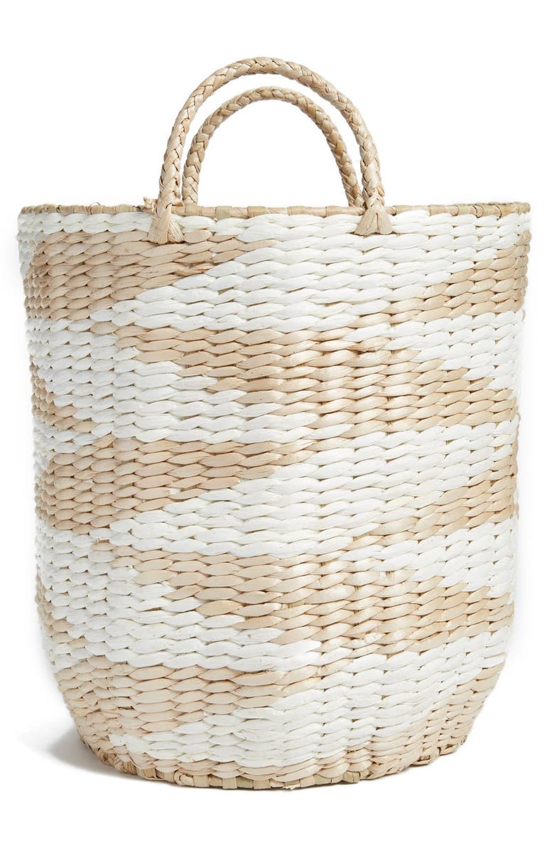 Levtex Diamond Straw Basket, Main, color,