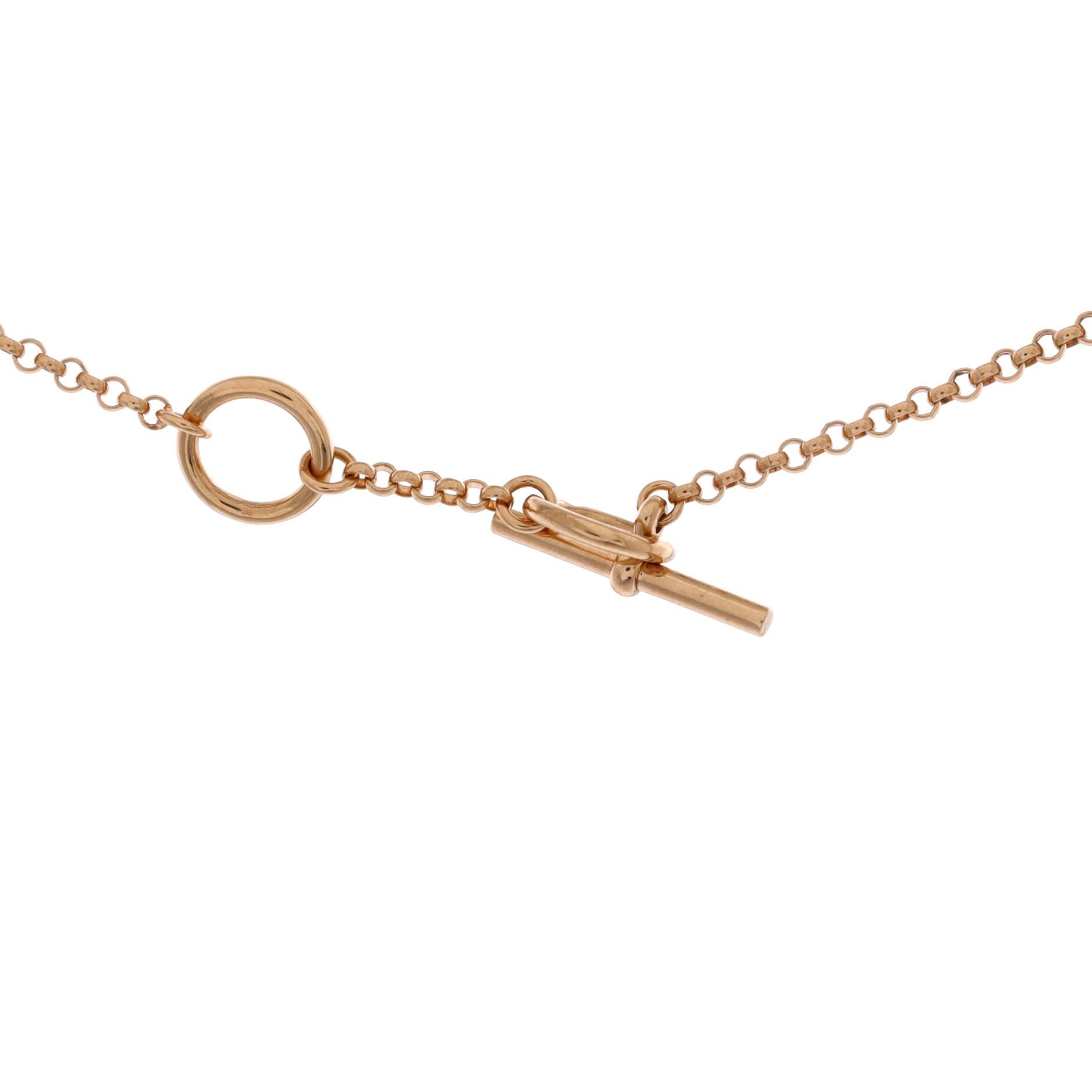 Gambade H Pendant Necklace 18K Rose Gold with Diamond, Alternate, color, Rose Gold