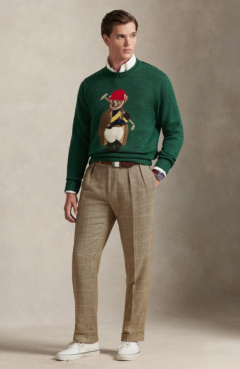 Polo Ralph Lauren Polo Bear Roll Crewneck Sweater, Alternate, color, New Forest