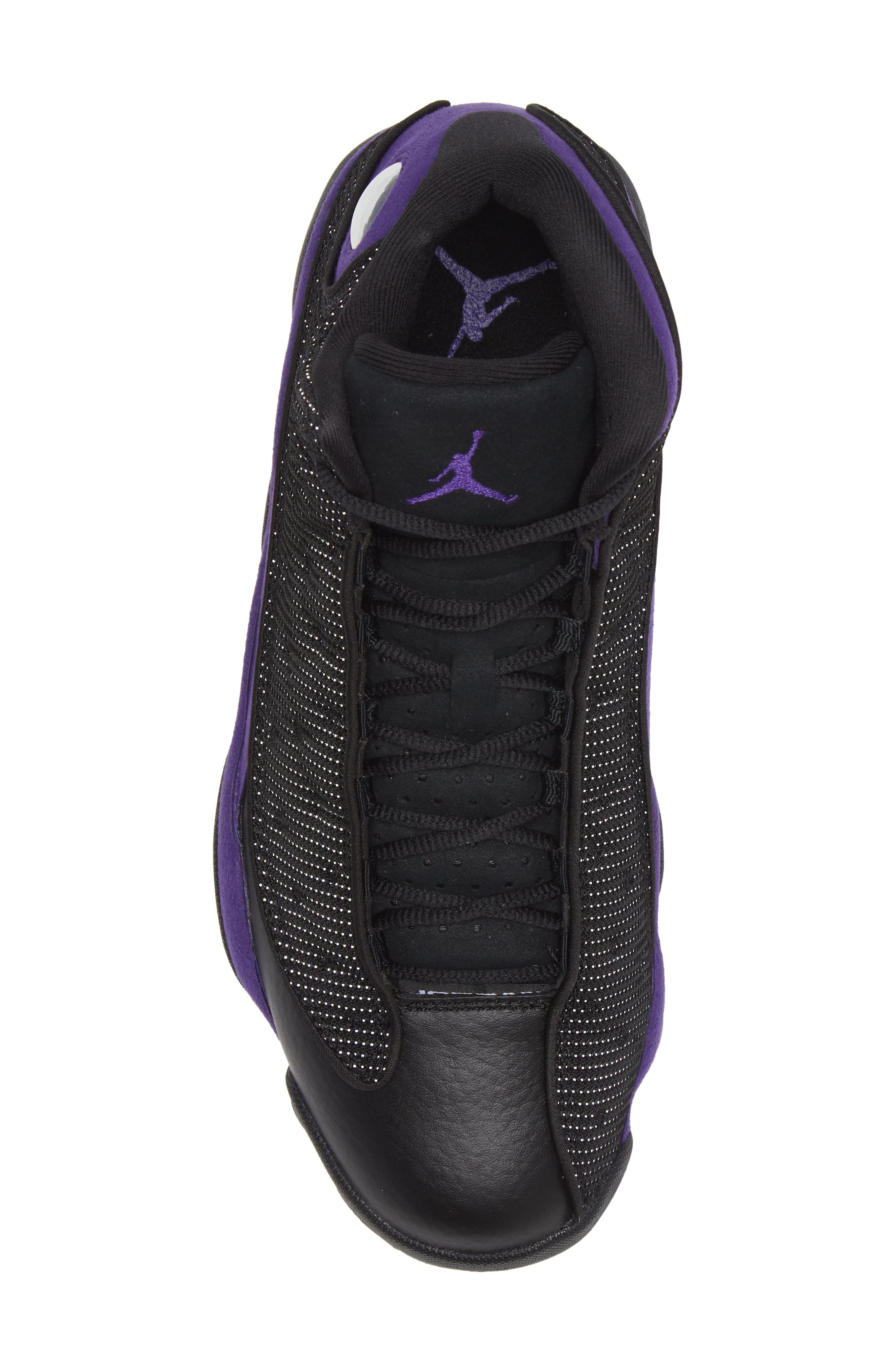 Air Jordan 13 Retro High Top Sneaker, Alternate, color, BLACK/ PURPLE/ WHITE