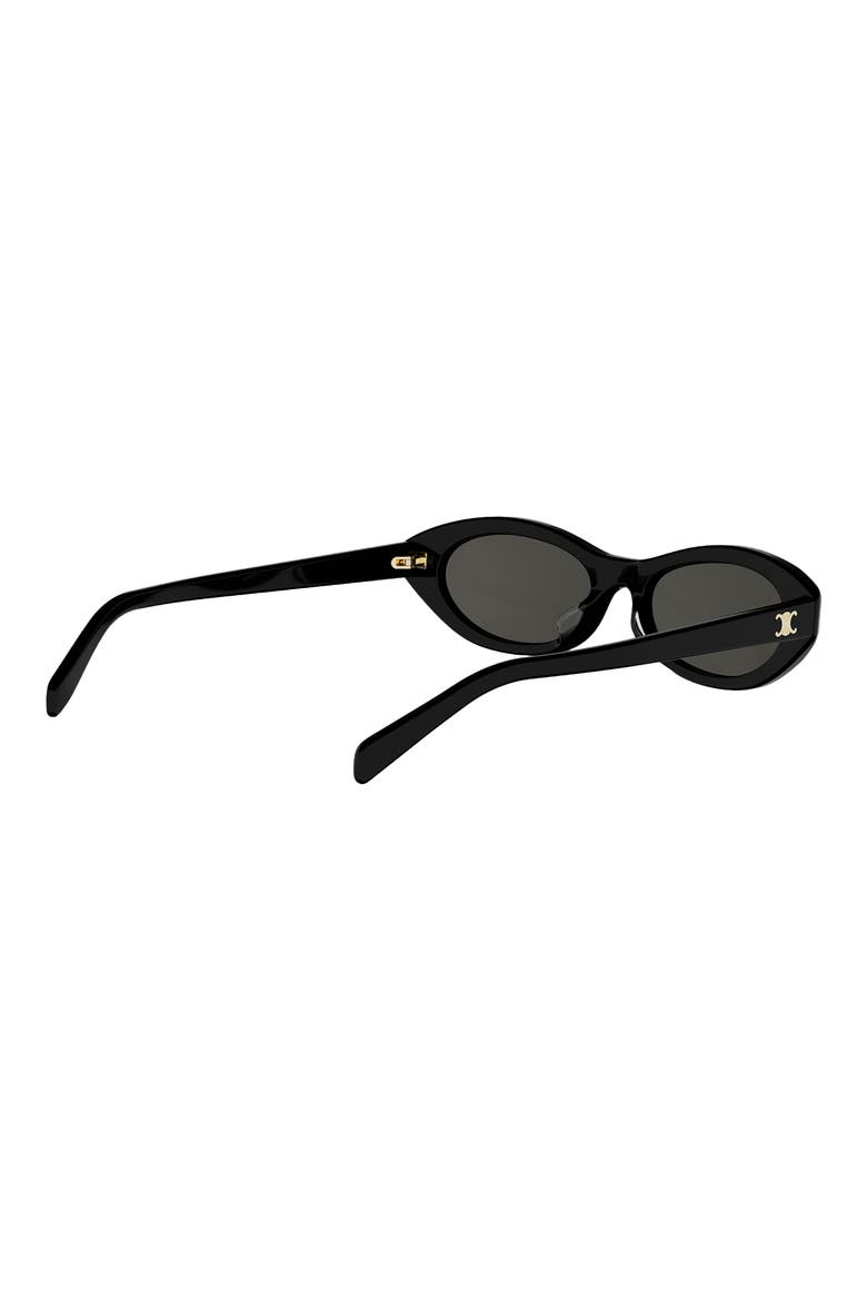 Triomphe Mini 54mm Oval Sunglasses, Alternate, color, SHINY BLACK / SMOKE
