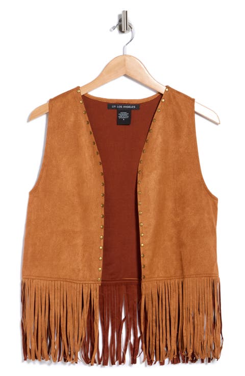 Studded Fringe Vest