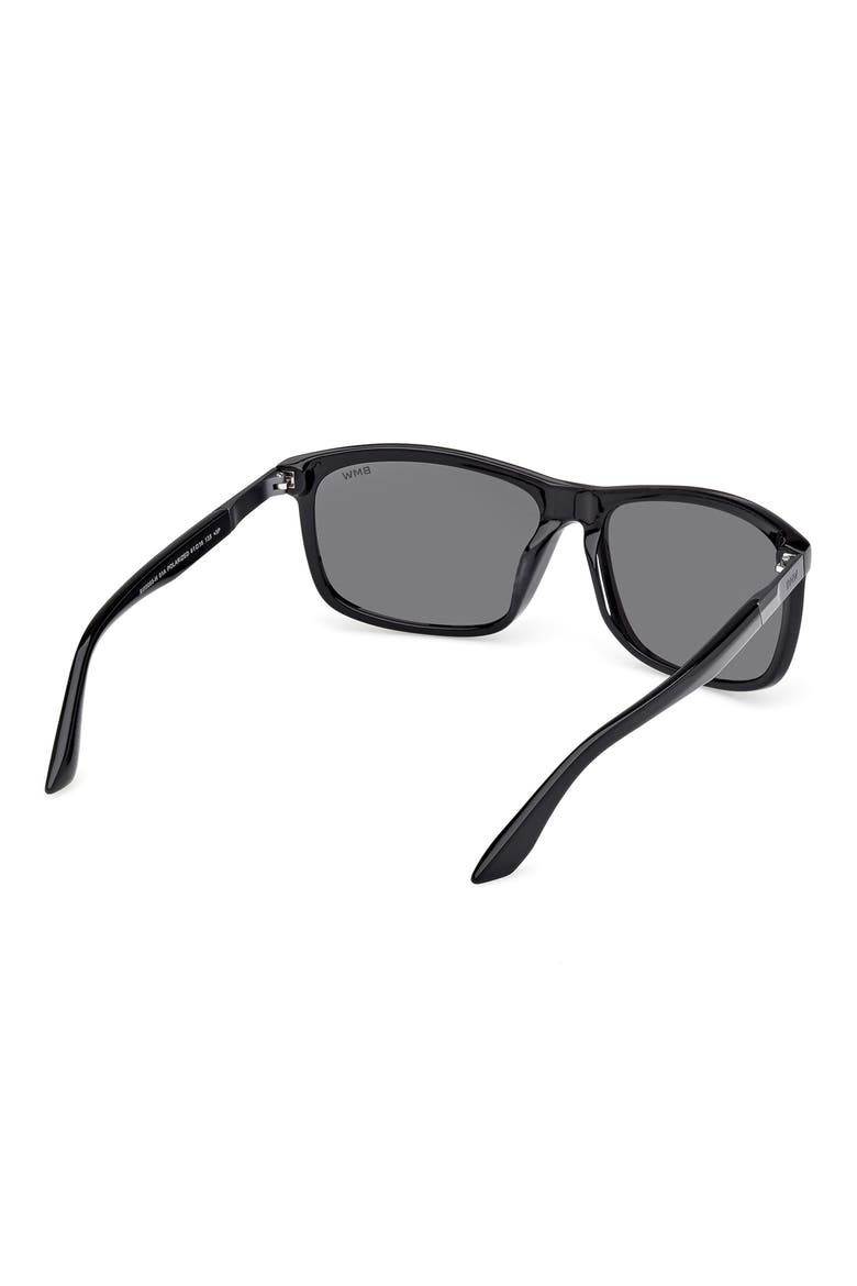 61mm Sunglasses, Alternate, color, SHINY BLACK / SMOKE