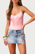 EDIKTED Barbie Beaded Sequin Butterfly Camisole