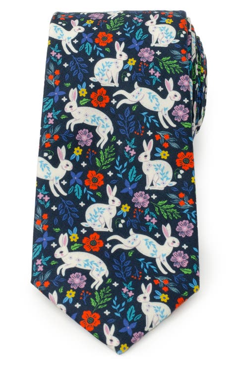Rabbit Floral Cotton Tie