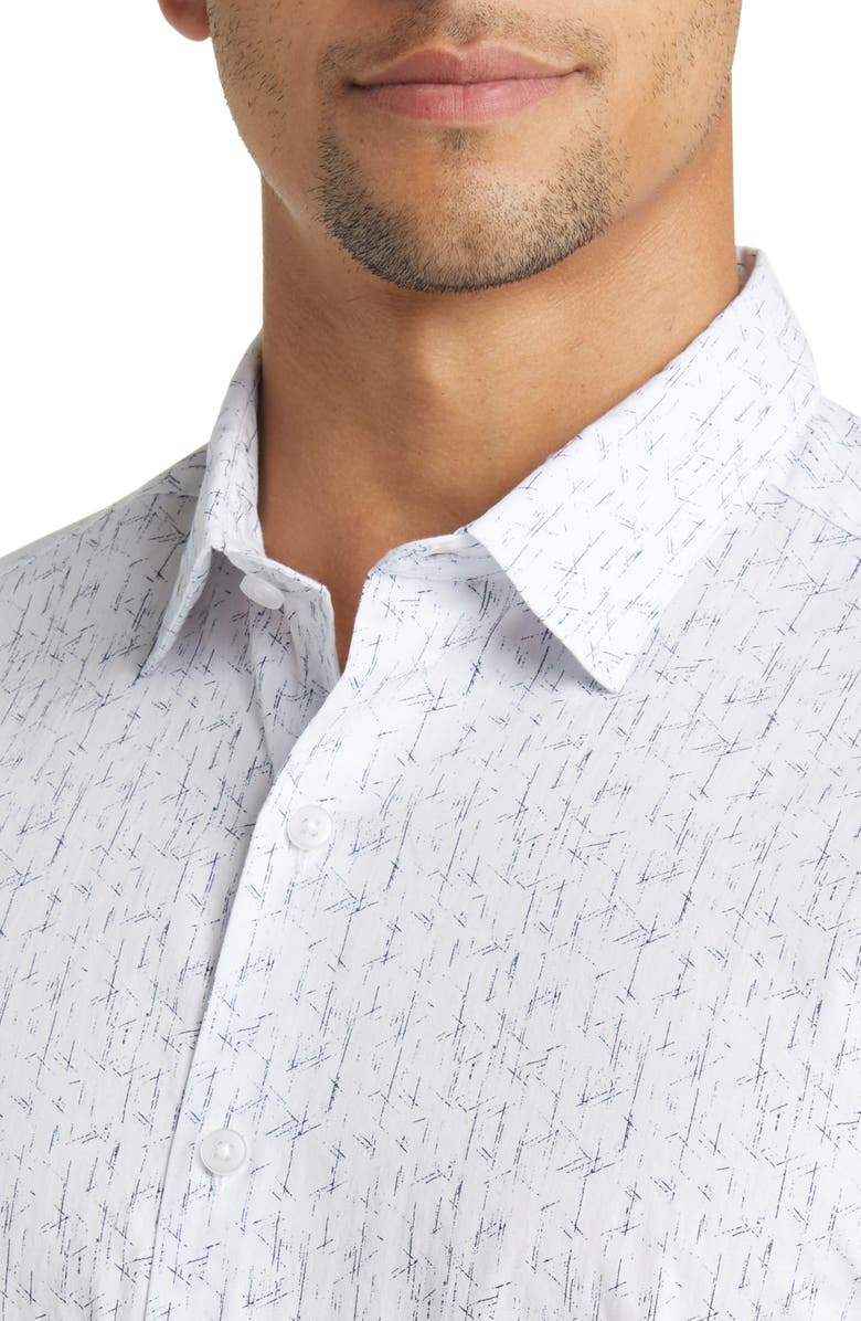 Robert Barakett Bozeman Scratch Print Short Sleeve Button-Up Shirt, Alternate, color,