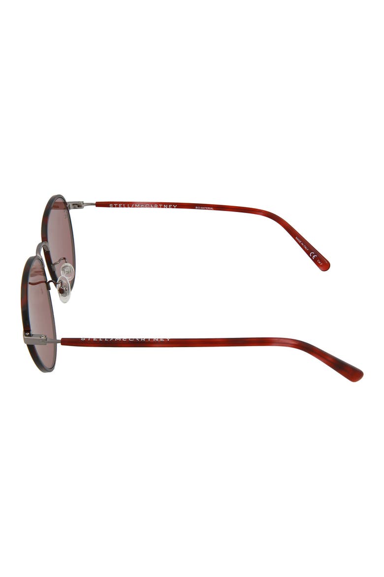 52mm Round Sunglasses, Alternate, color, SHNY DRK RUTHENIUM BRGNDY HVN