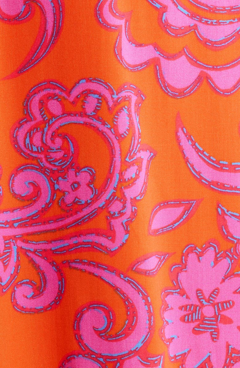 SUGARLIPS Marinda Floral Print Long Sleeve Maxi Dress, Alternate, color, Orange-Fuchsia
