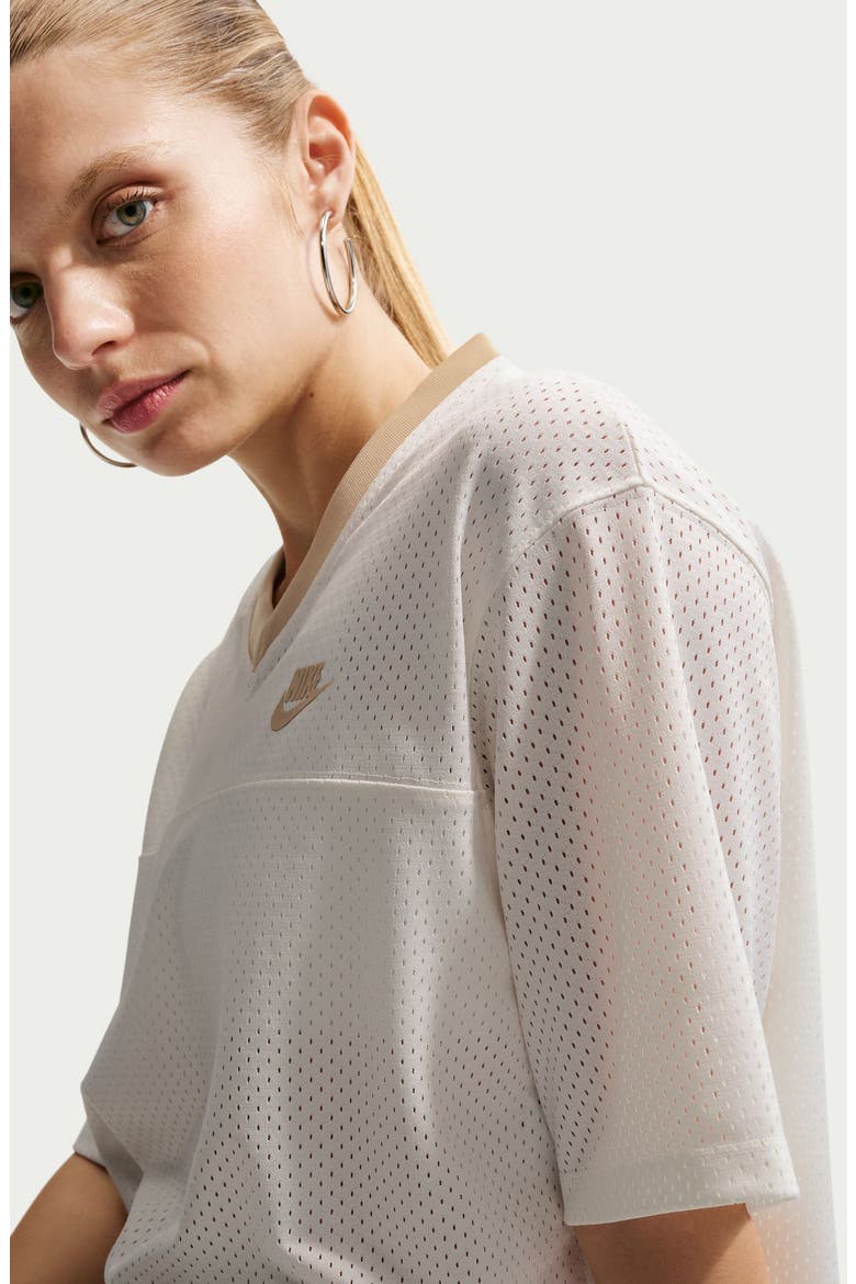 Oversize Heritage Crop Mesh Jersey, Alternate, color, SAIL/ LINEN/ LINEN