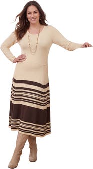 Jessica London Fit And Flare Sweater Dress
