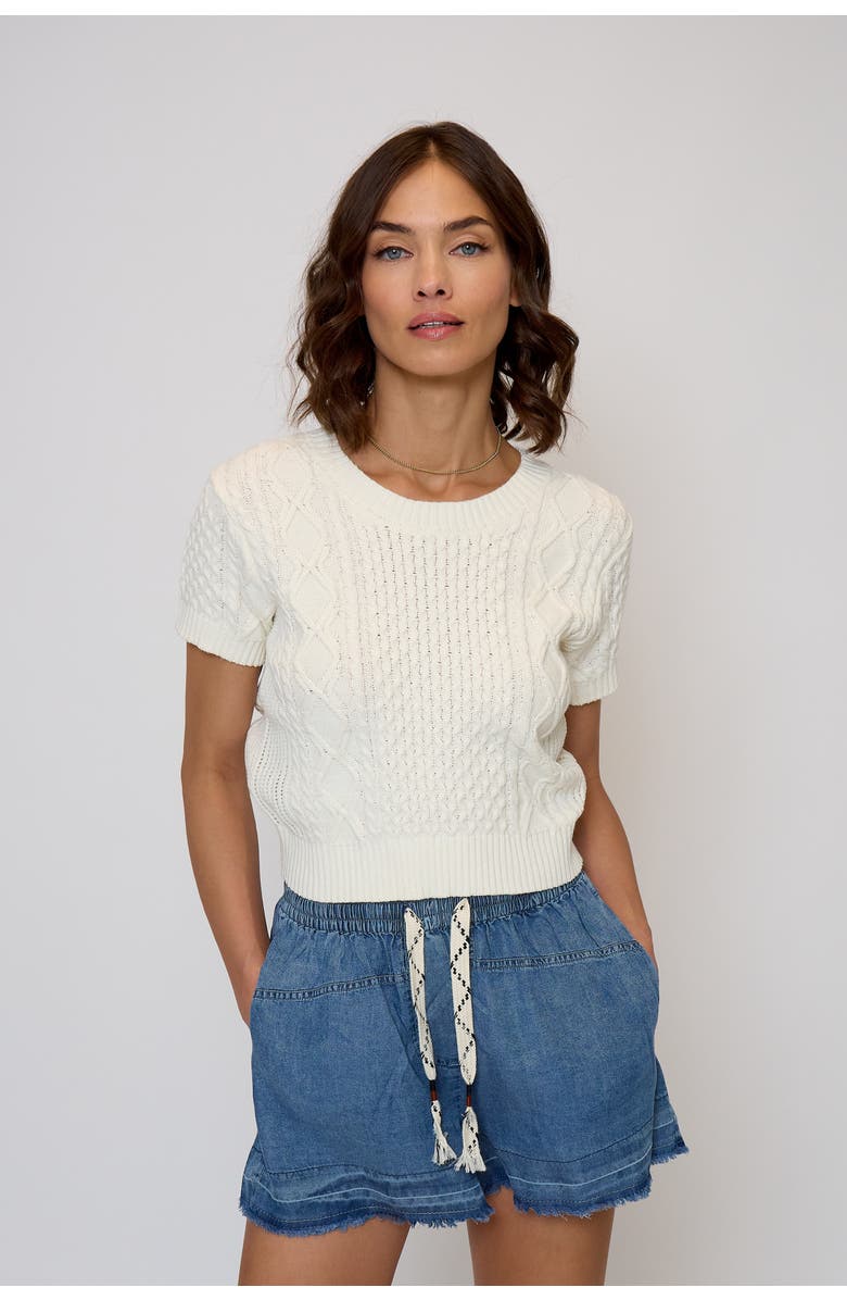 Central Park West Junie Cable Tee, Main, color, 