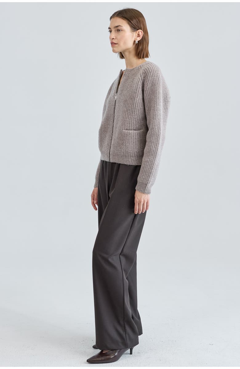 Almina Concept Knit Zip Up Cardigan, Alternate, color, 