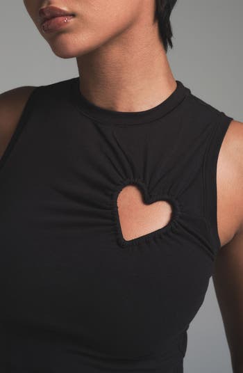 SKIMS ブラックハートカットアウト タンクトップ SKIMS Heart Cotton Blend Jersey Tank | Nordstrom
