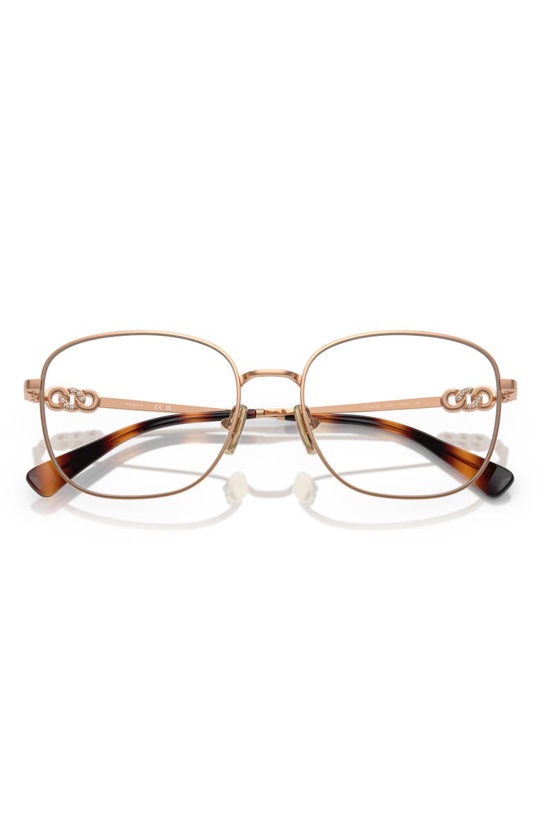 VOGUE 54mm Square Optical Glasses, Alternate, color, Rose Gold