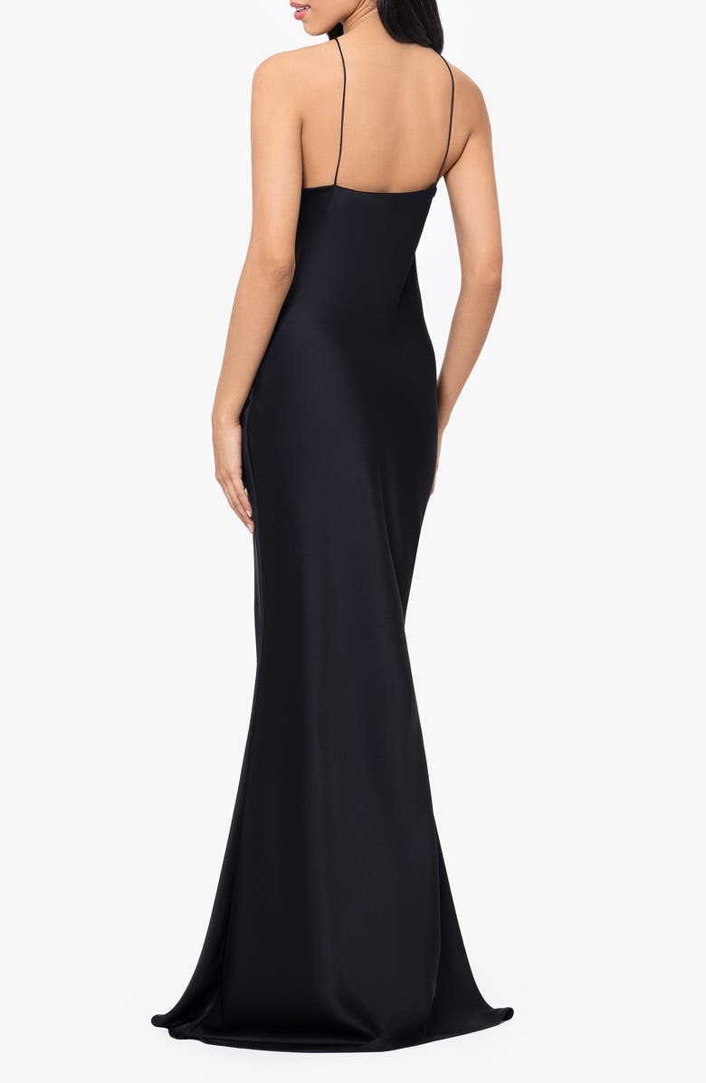 Betsy & Adam Beaded Sleeveless Double Satin Gown, Alternate, color, 