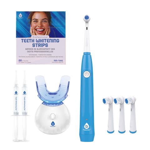 Ultimate Teeth Whitening & Oral Care Bundle LED Whitening Kit, Whitening Strips, & USB Electric Toothbrush