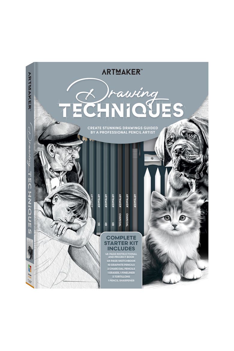 Drawing Techniques, Complete Studio Starter Kit, Instruction Book, Main, color, Multicolored