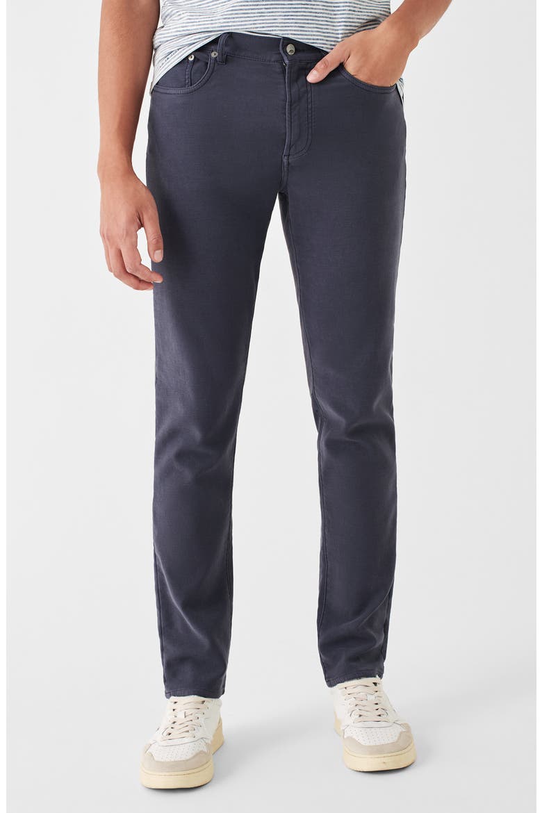 Slim Straight Leg Stretch Terry Cloth Pants, Main, color, NAVY