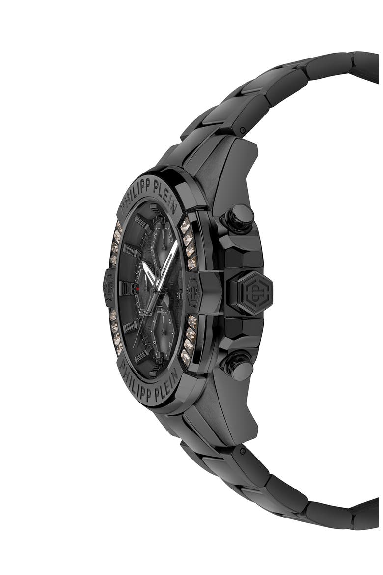 The $kull Chronograph Bracelet Watch, 44mm, Alternate, color, IP BLACK