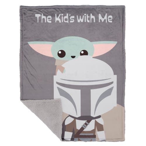 Lambs & Ivy Star Wars The Kids With Me Grogu/the Child/baby Yoda Baby Blanket In Gray