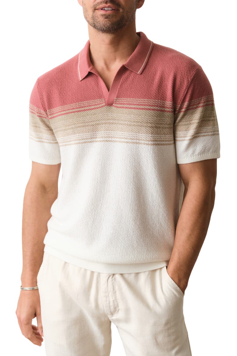 Greyson Short Sleeve Polo Sweater, Main, color, WITHERED ROSE/ OATMEAL