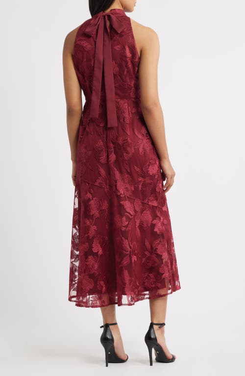 Sam Edelman Embroidered Fit & Flare Cocktail Dress In Burgundy