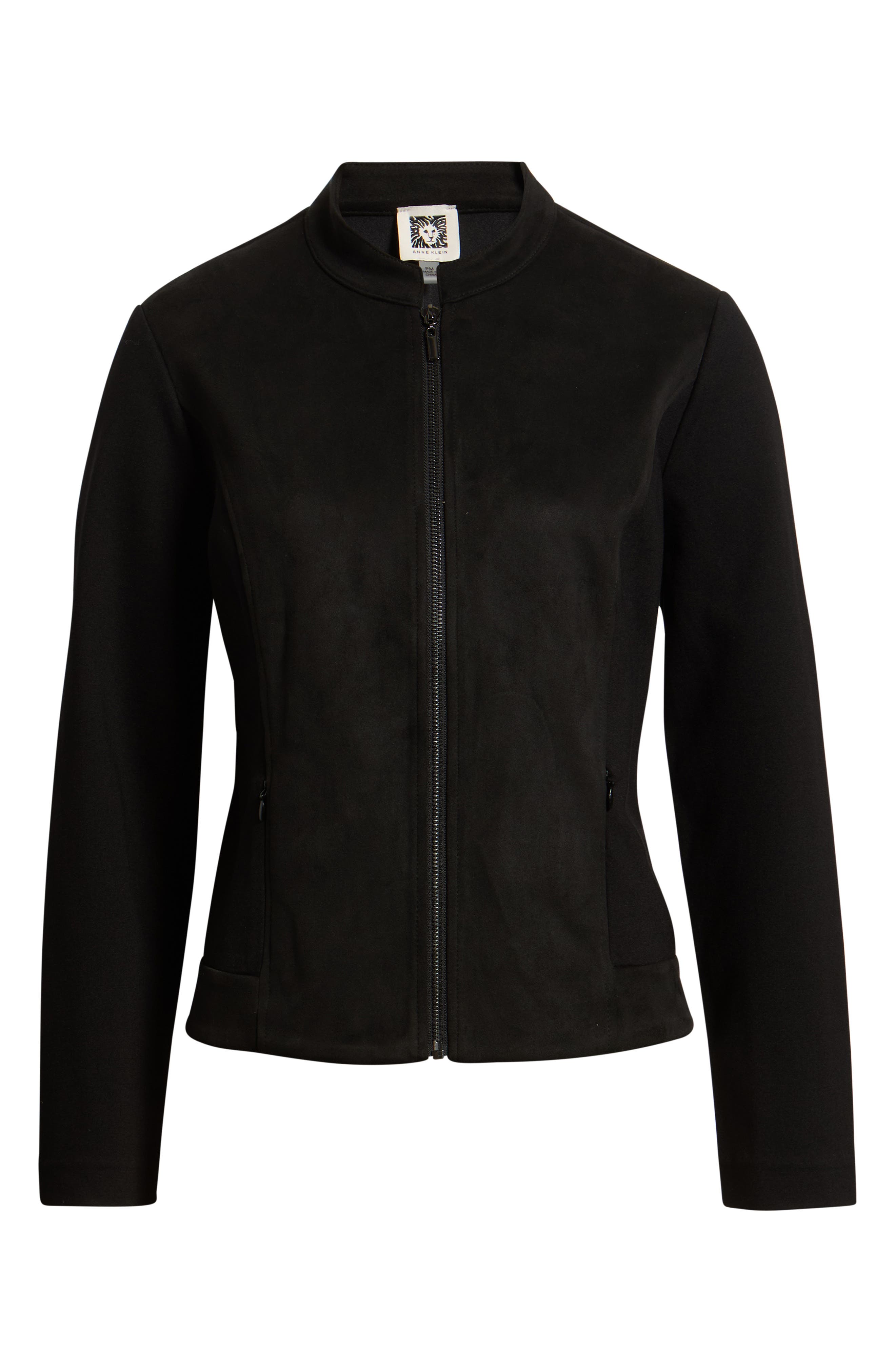 AK ANNE KLEIN Faux Suede Moto Jacket (Women) | Nordstrom