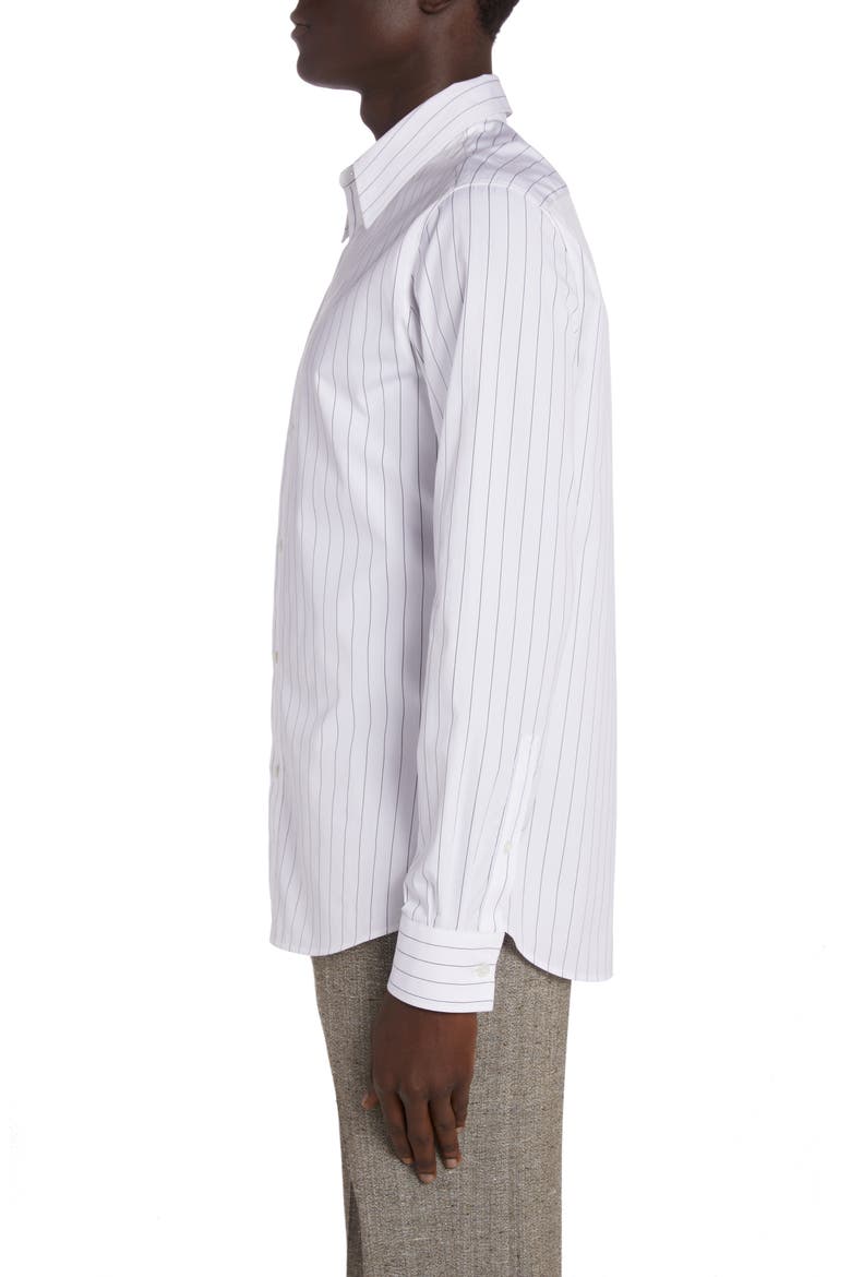 Pinstripe Cotton Poplin Button-Up Shirt, Alternate, color, 9003 WHITE/ BLACK