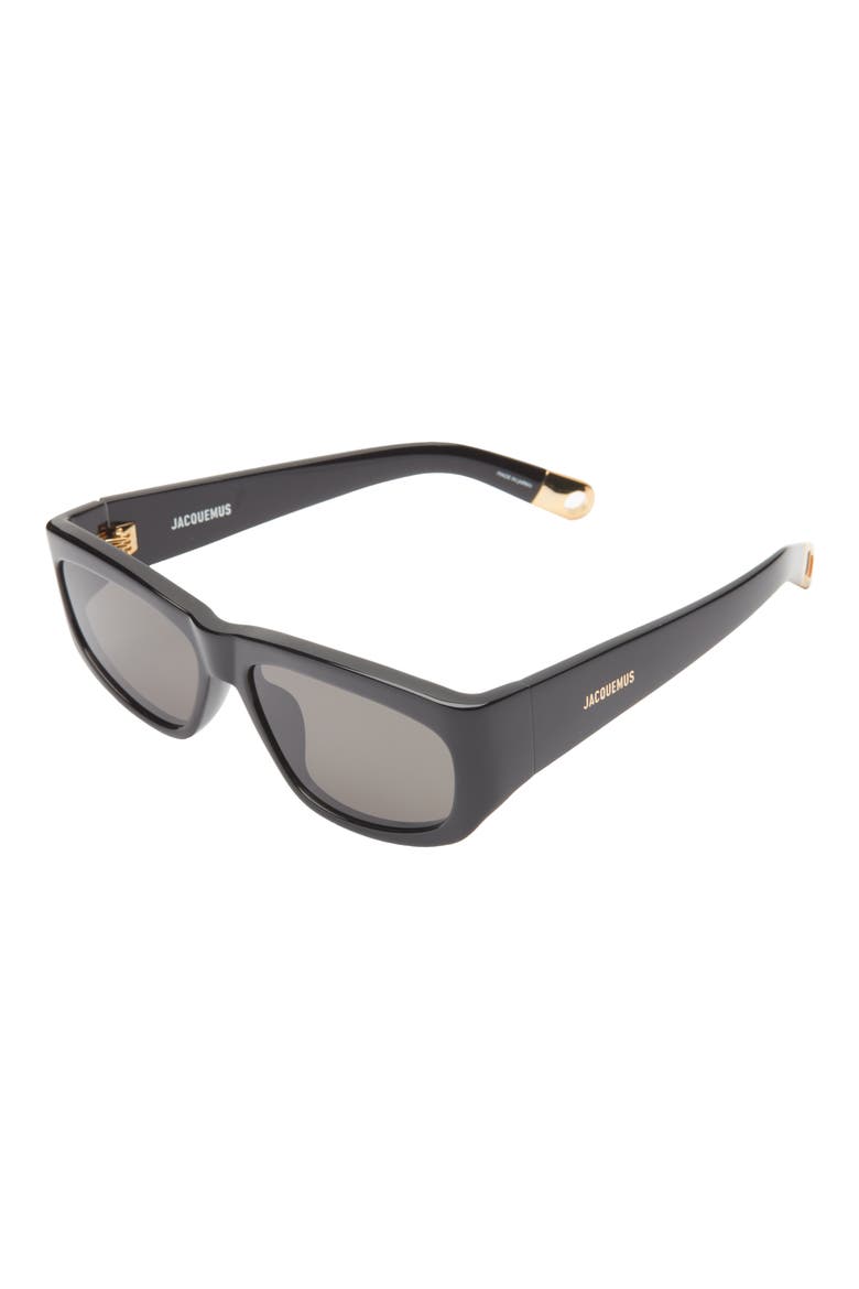 Les Lunettes 57mm Pilot Sunglasses, Alternate, color, BLACK/ YELLOW GOLD/ GREY