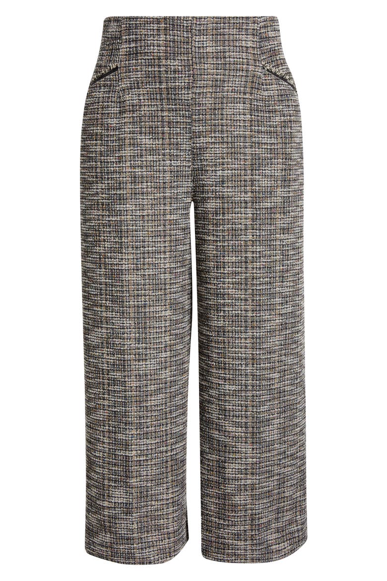 High Waist Ankle Palazzo Stretch Tweed Pants, Alternate, color, MULTI COLOR