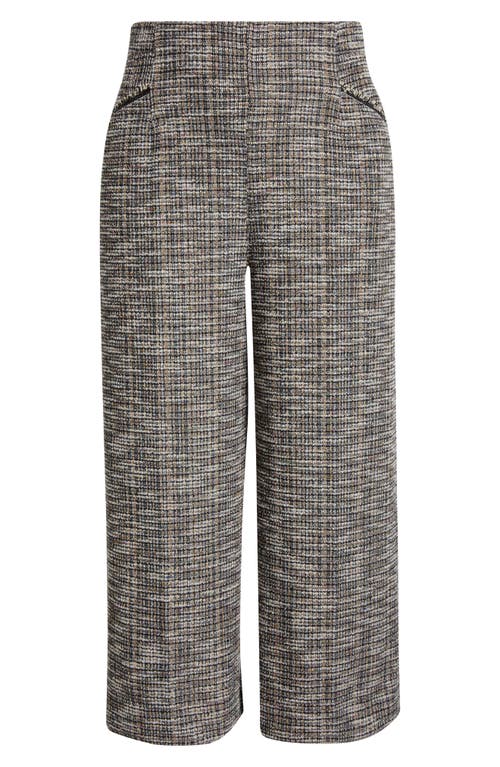 Lyssé Lysse High Waist Ankle Palazzo Stretch Tweed Pants In Gray