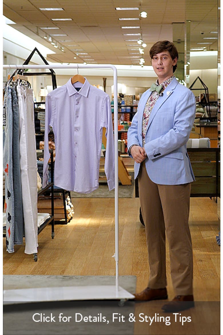 Slim Fit Stretch Twill Micro Check Dress Shirt video