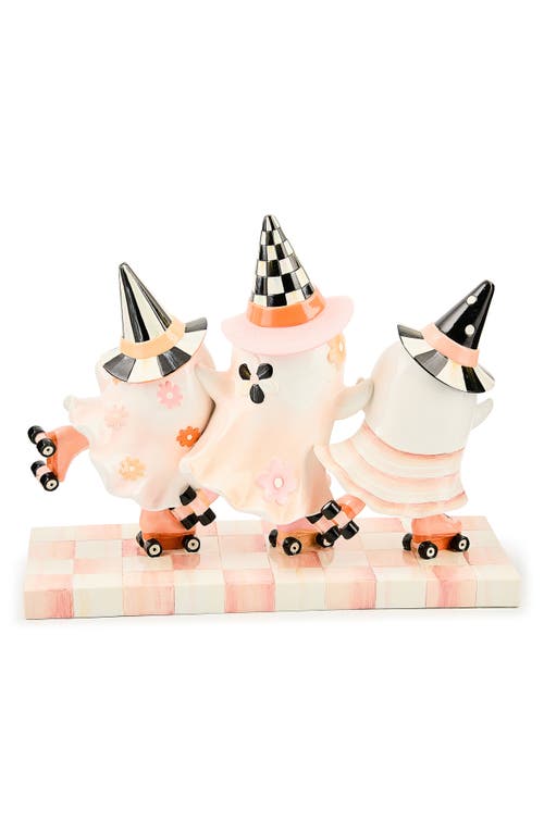 Mackenzie-childs Mackenzie Childs Hocus Pocus Ghost Trio Figurine In Pink