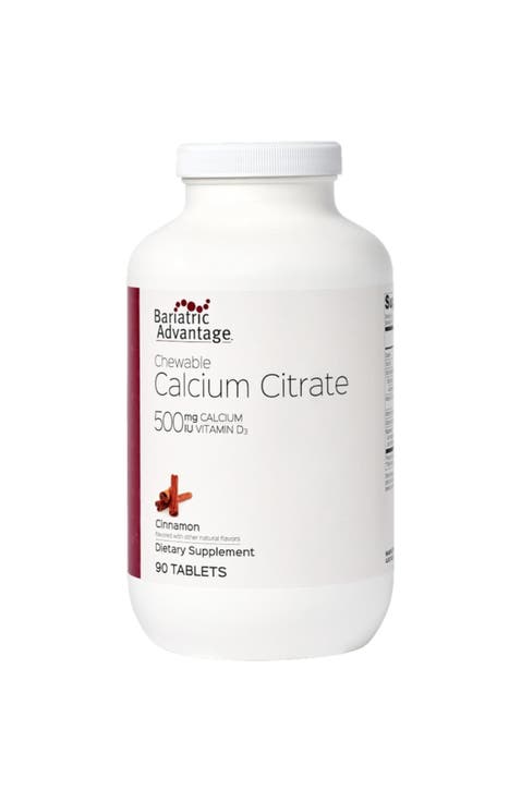 Calcium Citrate Chewable 500mg with Vitamin D3 Cinnamon Flavor 90 Count