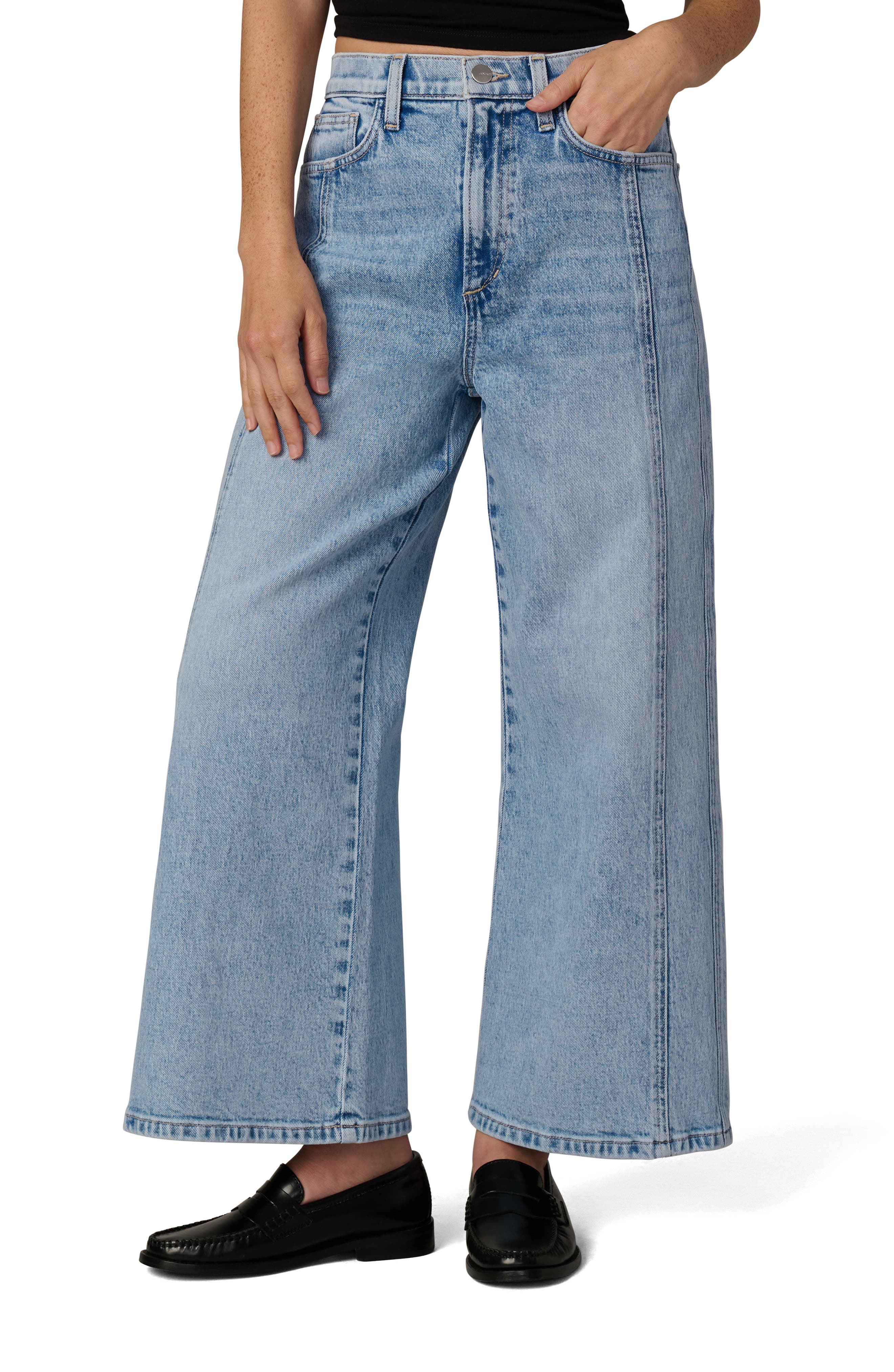 The Mia High Waist Ankle Wide Leg Jeans
