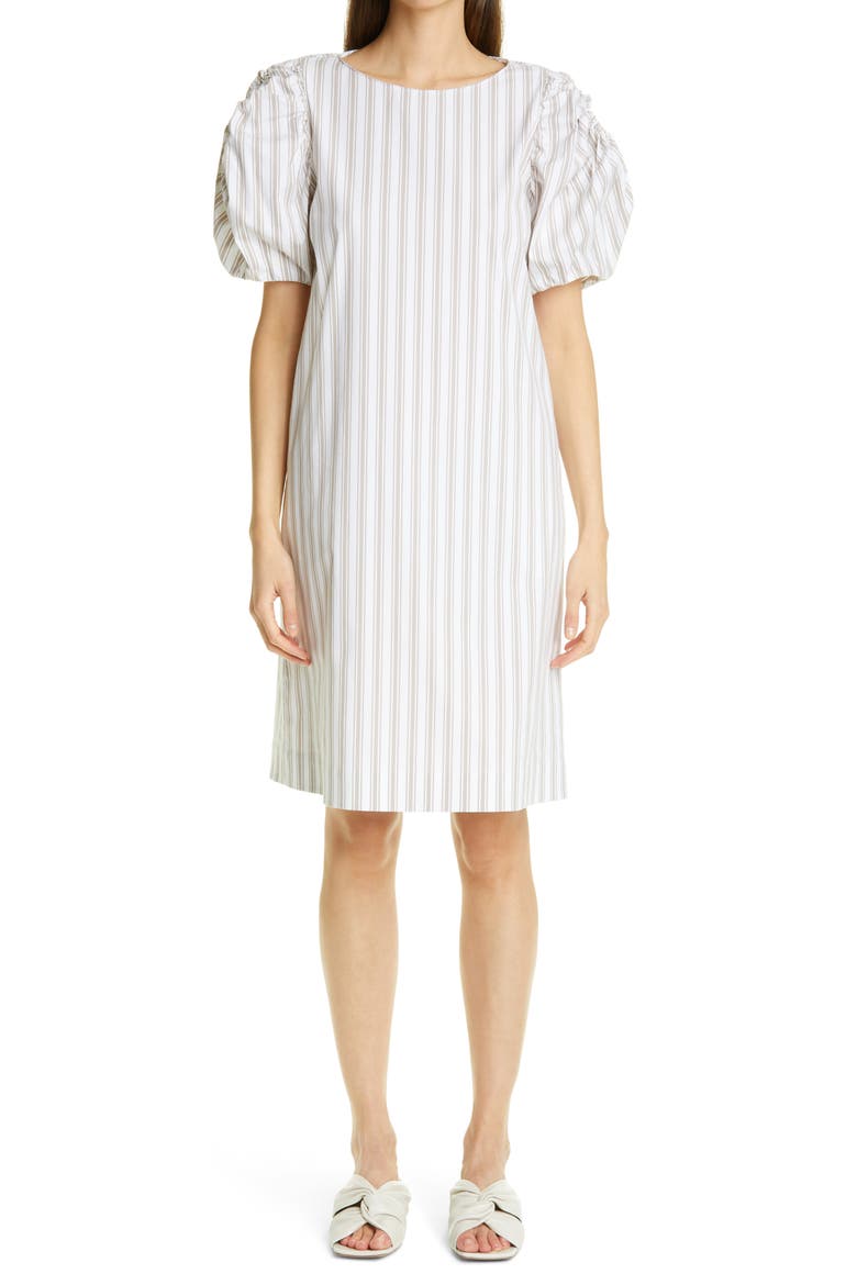 Hattie Stripe KindCotton A-Line Dress, Main, color, SMOKED TAUPE MULTI