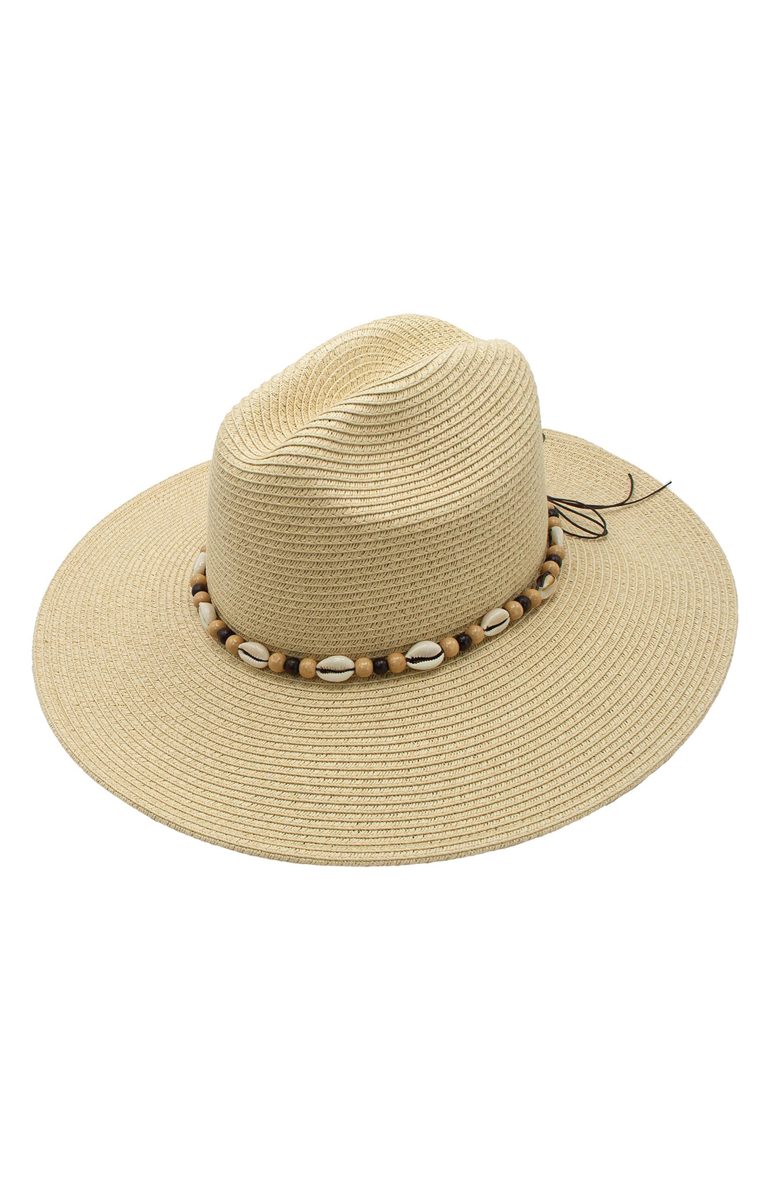 PETER GRIMM Figi Shell Straw Panama Hat