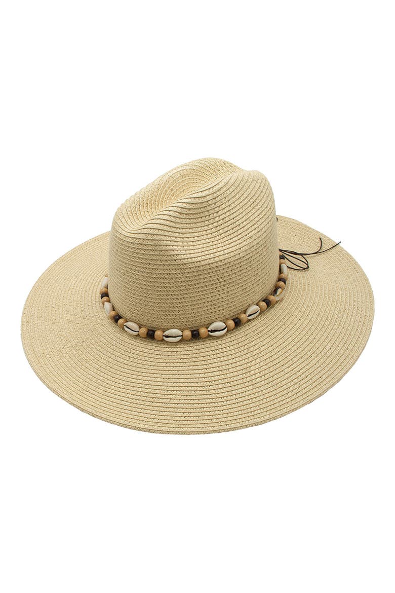 Figi Shell Straw Panama Hat, Main, color, NATURAL
