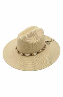 PETER GRIMM Figi Shell Straw Panama Hat