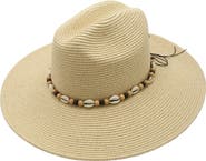 PETER GRIMM Figi Shell Straw Panama Hat