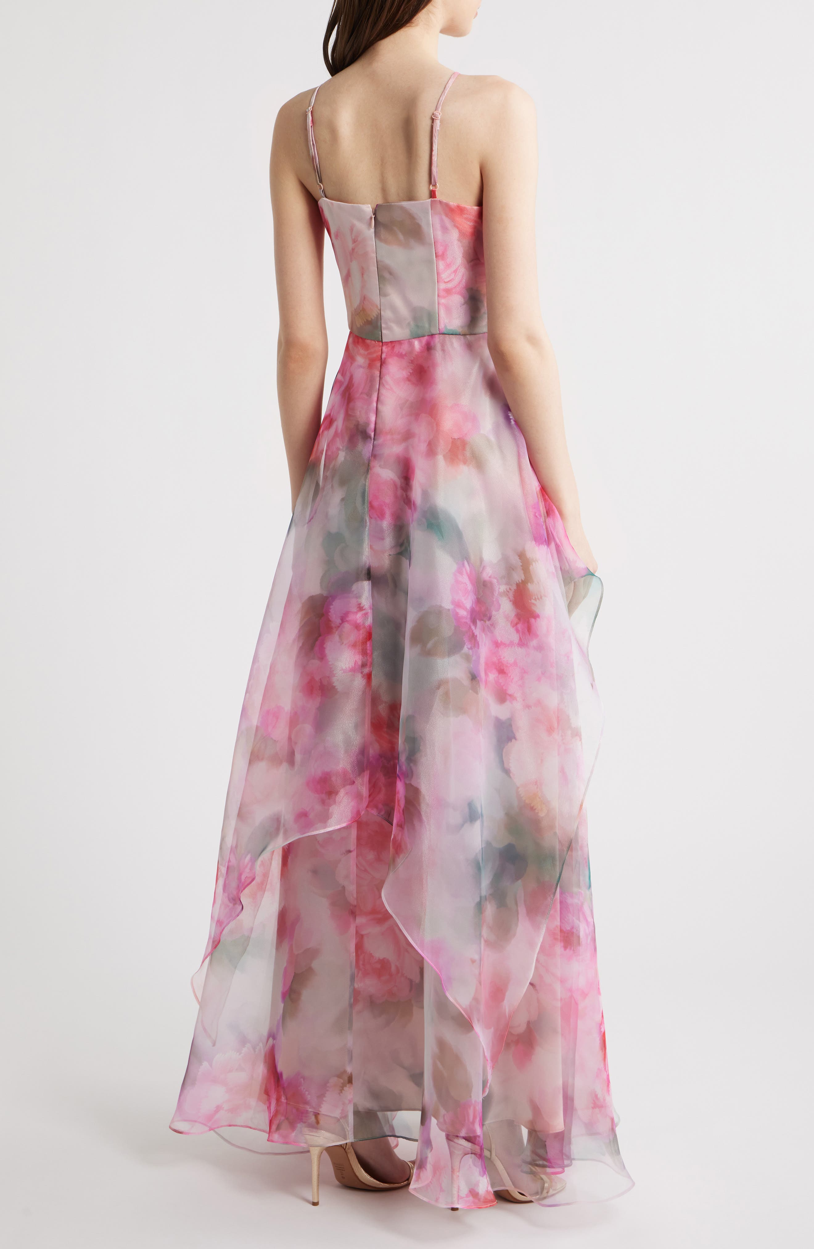 Floral Print Strap Ballgown - image 2