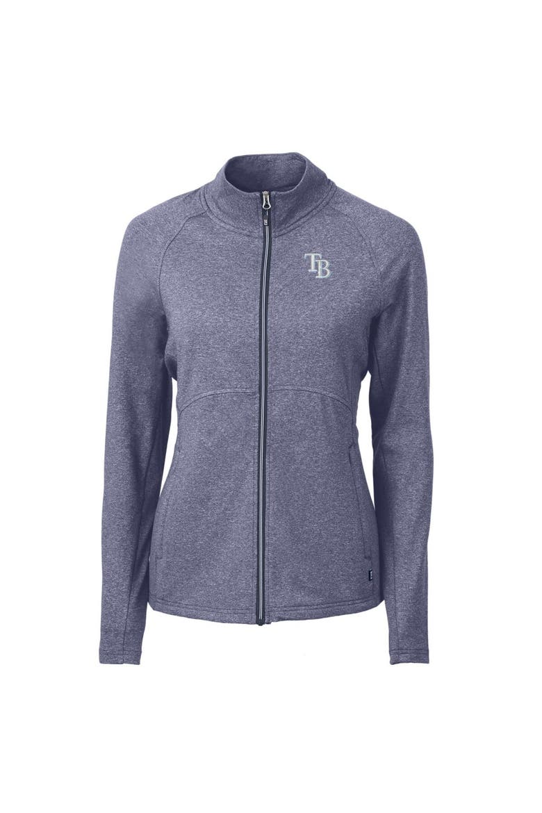 Women's Cutter & Buck  Heather Navy Tampa Bay Rays Adapt Eco Knit Raglan Full-Zip Jacket, Alternate, color, Heather Navy