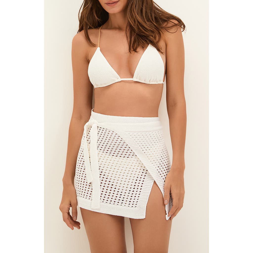 Vix Paula Hermanny Rena Open Knit Cover-up Pareo In White