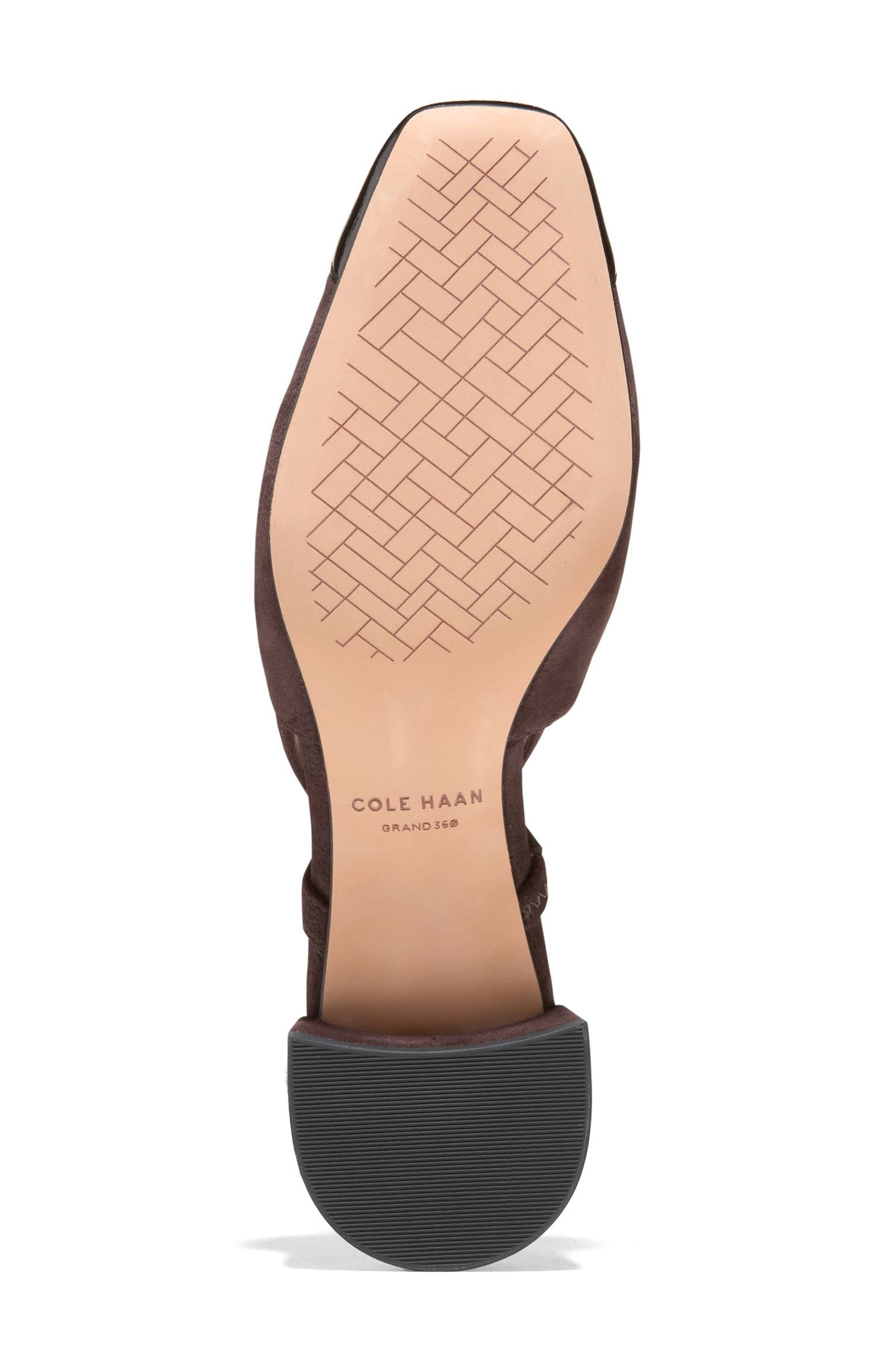 Cole Haan Pella Slingback Pump, Alternate, color, Dk Chocolate Suede/ Black Pat