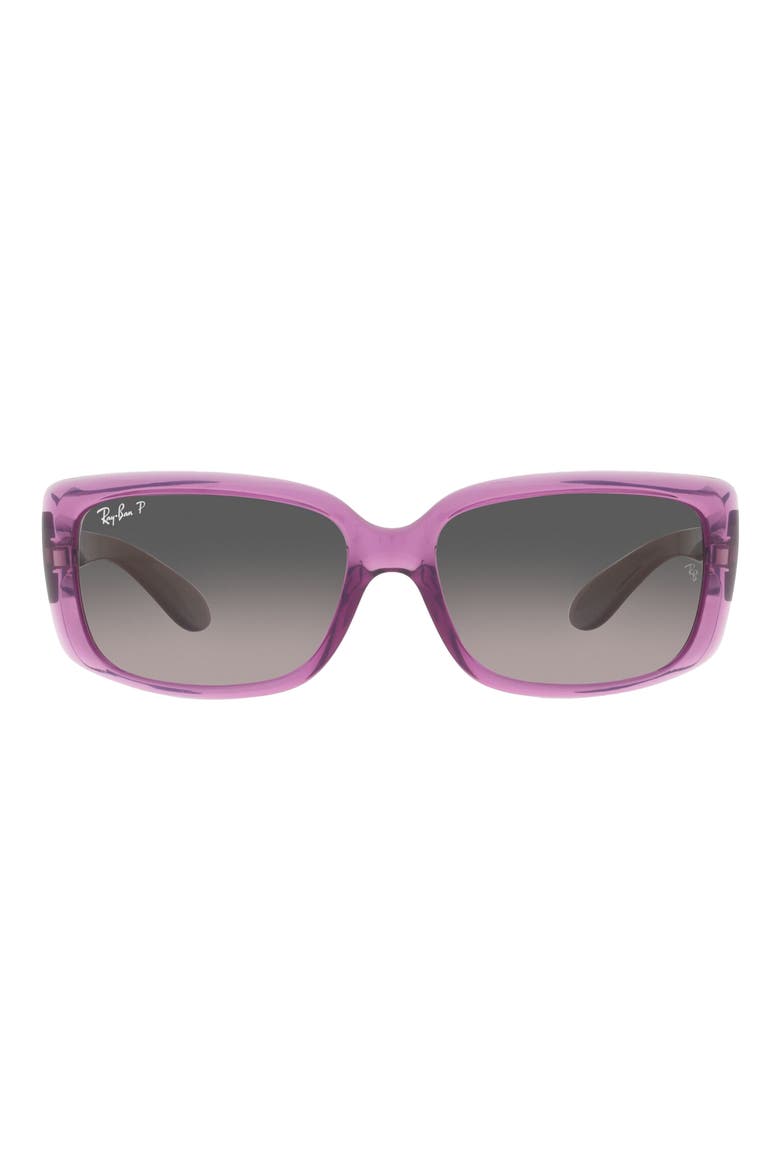 58mm Gradient Rectangular Sunglasses, Main, color, TRANSPARENT VIOLET