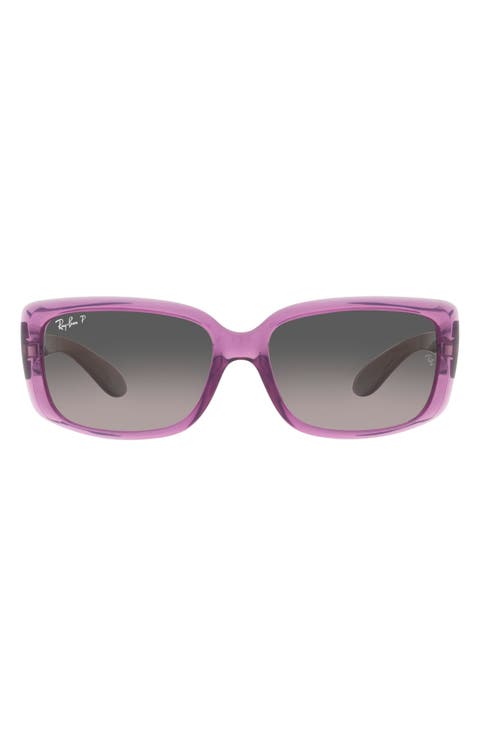 58mm Gradient Rectangular Sunglasses