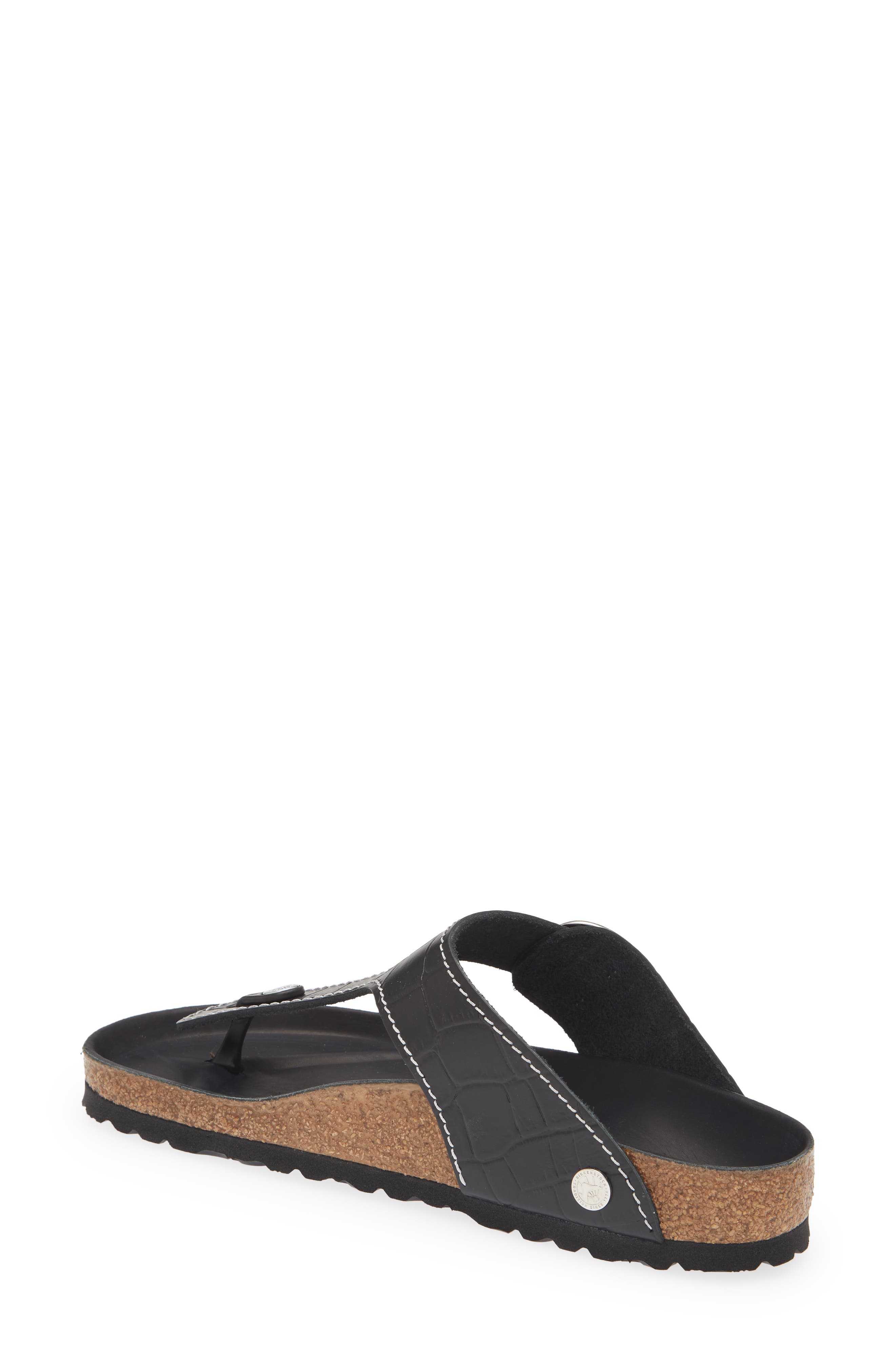 Birkenstock + STAUD Arizona Big Buckle Croc Embossed Sandal, Alternate, color, 